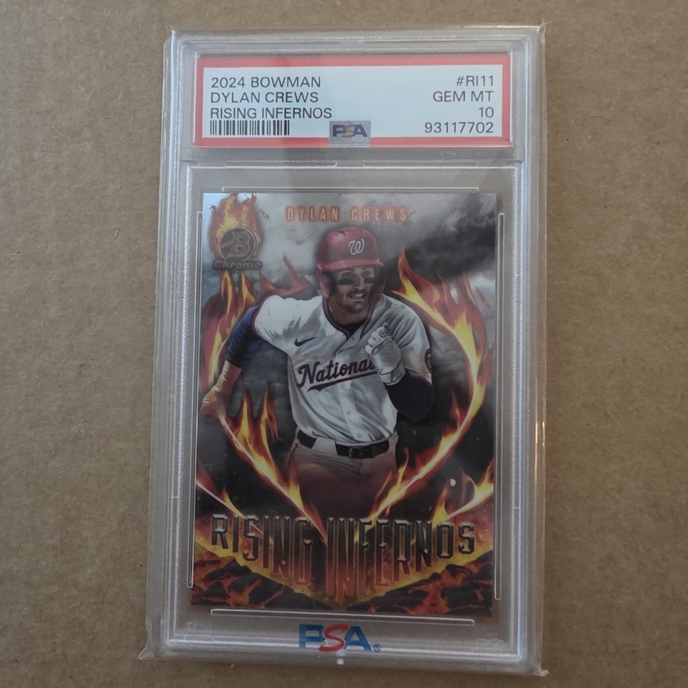 2024 Bowman Rising Infernos Dylan Crews #RI-11 PSA 10 RC Washington Nationals